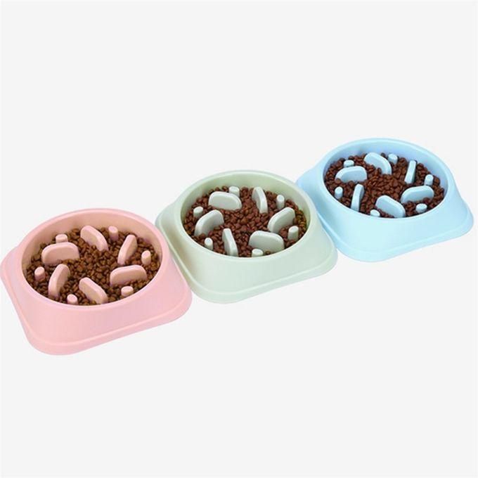 Pet Slow Food Bowl Anti-choking Feeder PP Plastic Dish Bowl Home Dog Eating Plate Anti-gulping Feeding Supplies