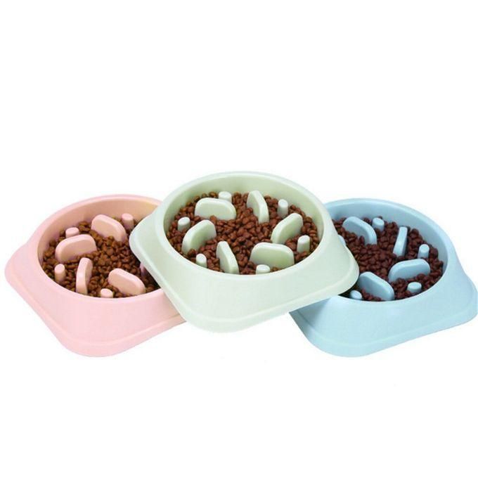 Pet Slow Food Bowl Anti-choking Feeder PP Plastic Dish Bowl Home Dog Eating Plate Anti-gulping Feeding Supplies