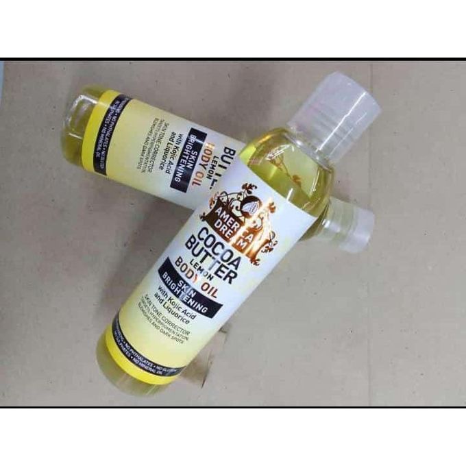 American Dream Cocoa Butter Lemon Body Oil Skin Brightening with kojic acid and liquorice