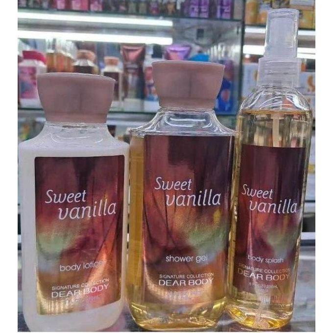 Dear Body 3 in 1 Sweet Vanilla Body Lotion + Body Splash + Shower Gel