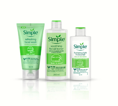 Simple Skincare – Refreshing Facial Wash / Soothing Facial Toner / Hydrating Light Moisturizer (Sold Individually or as a Set)