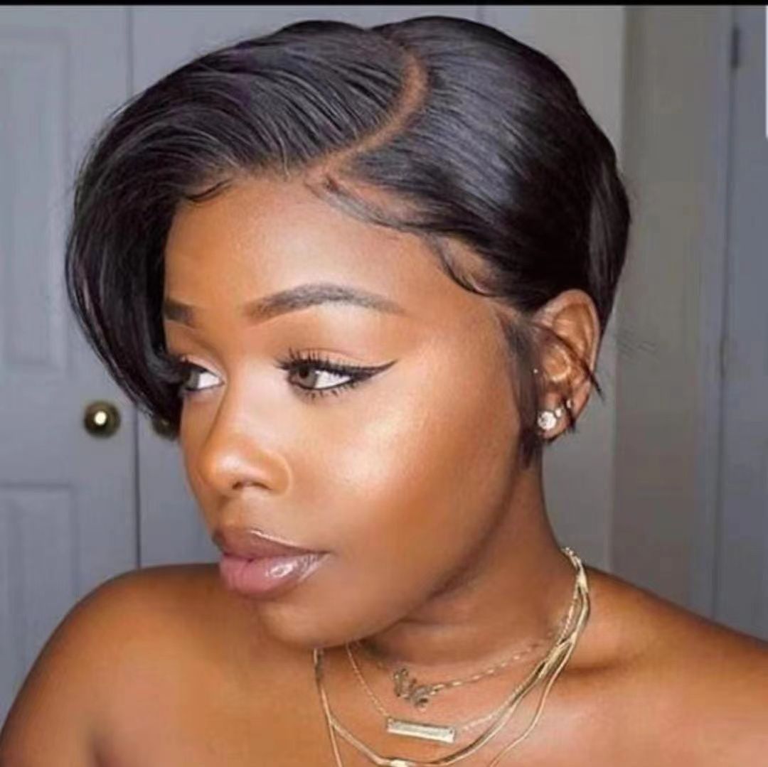 Short Pixie Cut Bob Wigs T Part Lace Front Wigs for Black Women Straight Short Bob Wigs Human Hair Wigs