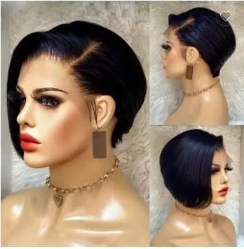 Pixie Cut Wig Human Hair Lace Front Wigs Human Hair 13x4 Lace Front Wigs Human Hair Short Wigs Bob Wig 8inch Available in a variety of colors