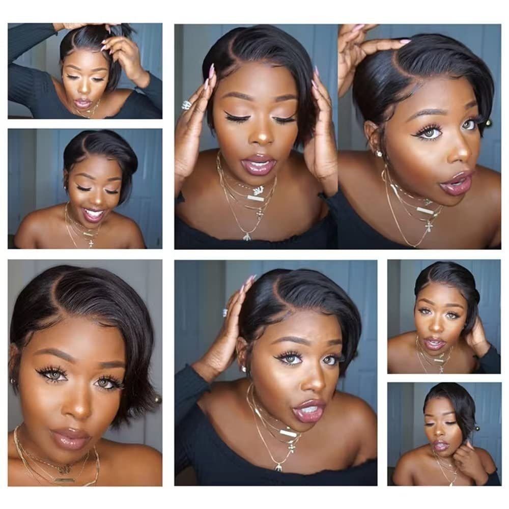 Pixie Cut Wig Human Hair Lace Front Wigs Human Hair 13x4 Lace Front Wigs Human Hair Short Wigs Bob Wig 8inch Available in a variety of colors