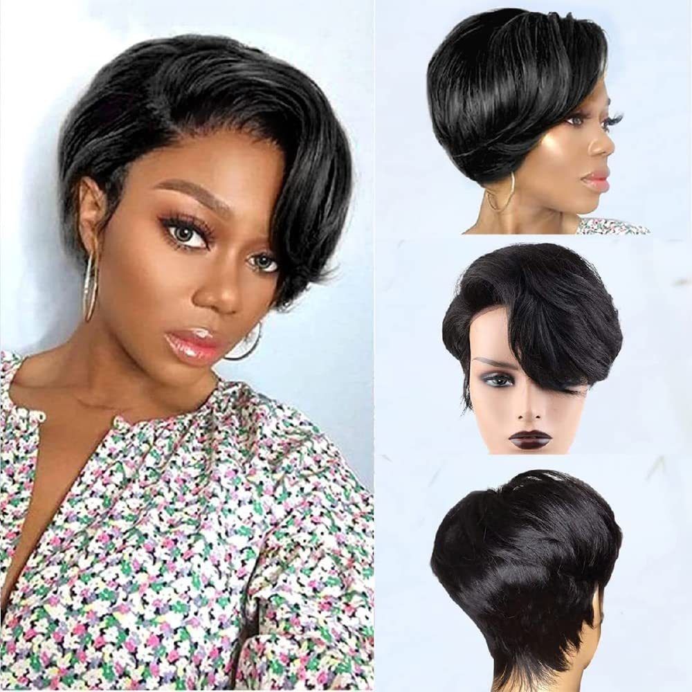 Pixie Cut Wig Human Hair Lace Front Wigs Human Hair 13x4 Lace Front Wigs Human Hair Short Wigs Bob Wig 8inch Available in a variety of colors