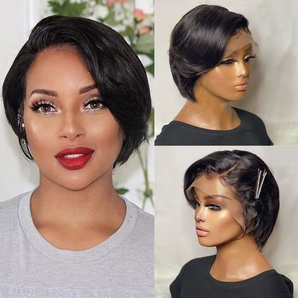 Pixie Cut Wig Human Hair Lace Front Wigs Human Hair 13x4 Lace Front Wigs Human Hair Short Wigs Bob Wig 8inch Available in a variety of colors