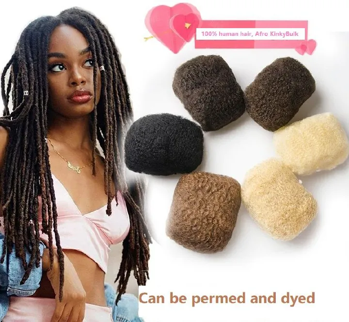 8 Inch 30g/pack Premium Afro Kinky Bulk human natural Hair for Dreadlock Extensions