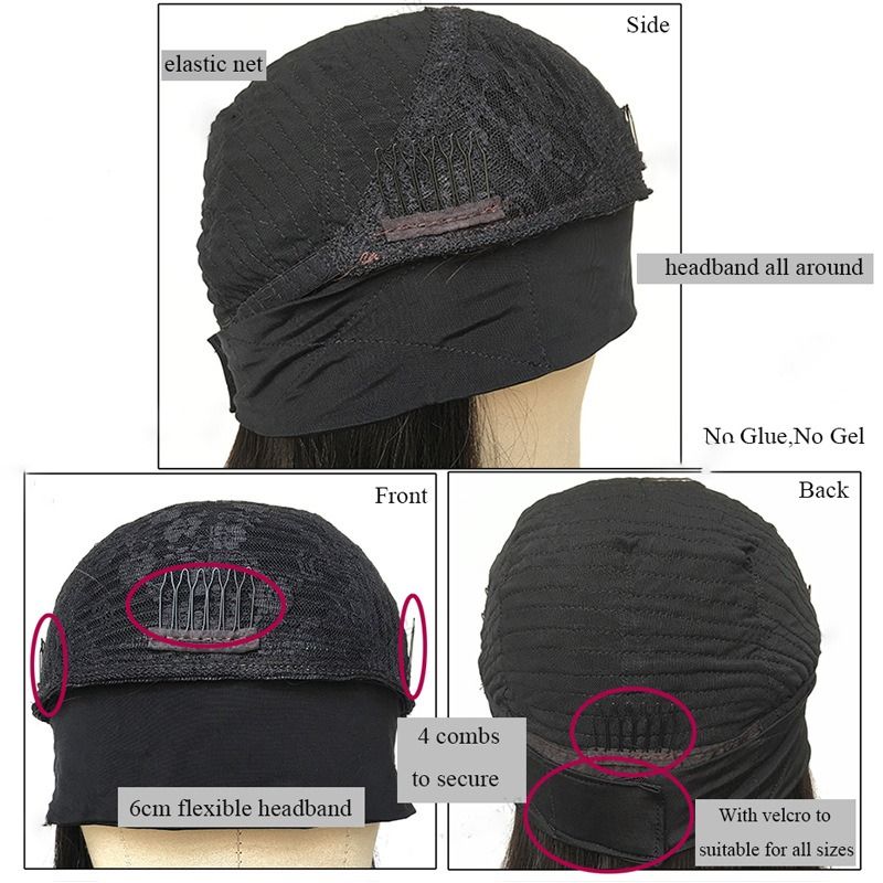 Human Hair Deep Wave Headband Wig (+1 heandband for free)  14-22 inch None Lace Front Wig Human Hair Machine Made Wigs Glueless Curly Hair Headband Half Wigs Natural Color