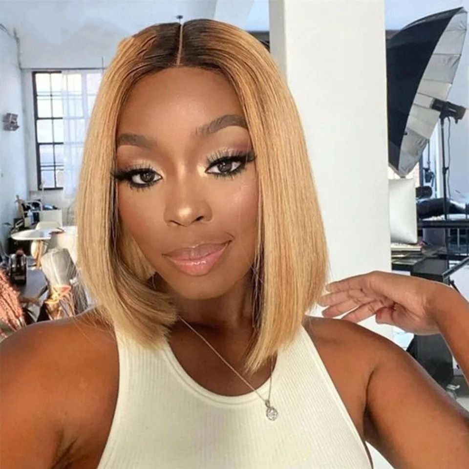Kim Closure 2*6 straight Bob Middle part 100% human hair wig