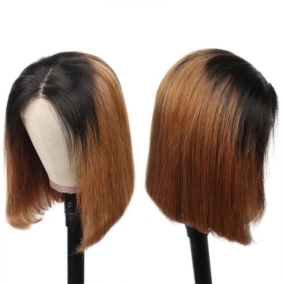 Kim Closure 2*6 straight Bob Middle part 100% human hair wig