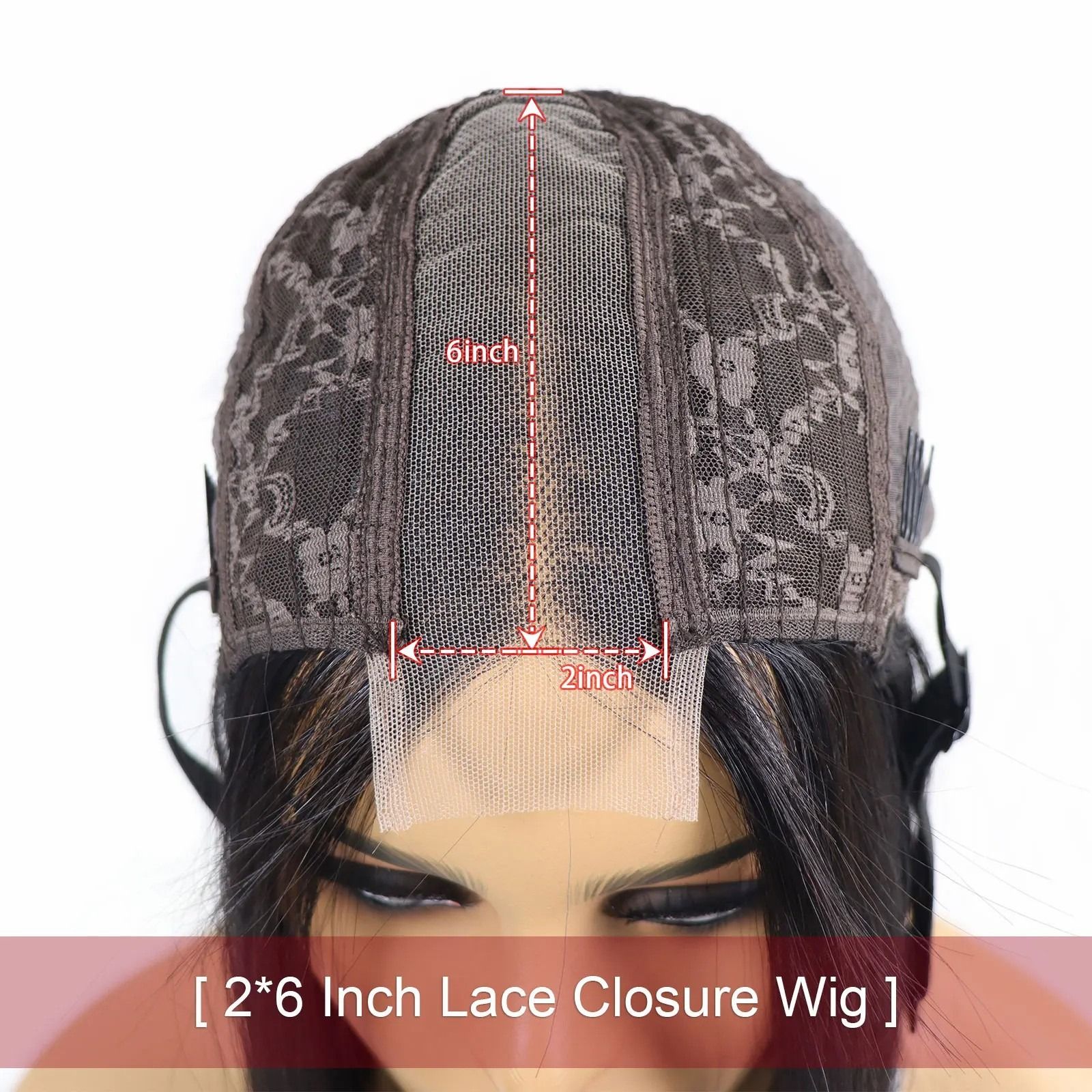 Kim Closure 2*6 straight Bob Middle part 100% human hair wig