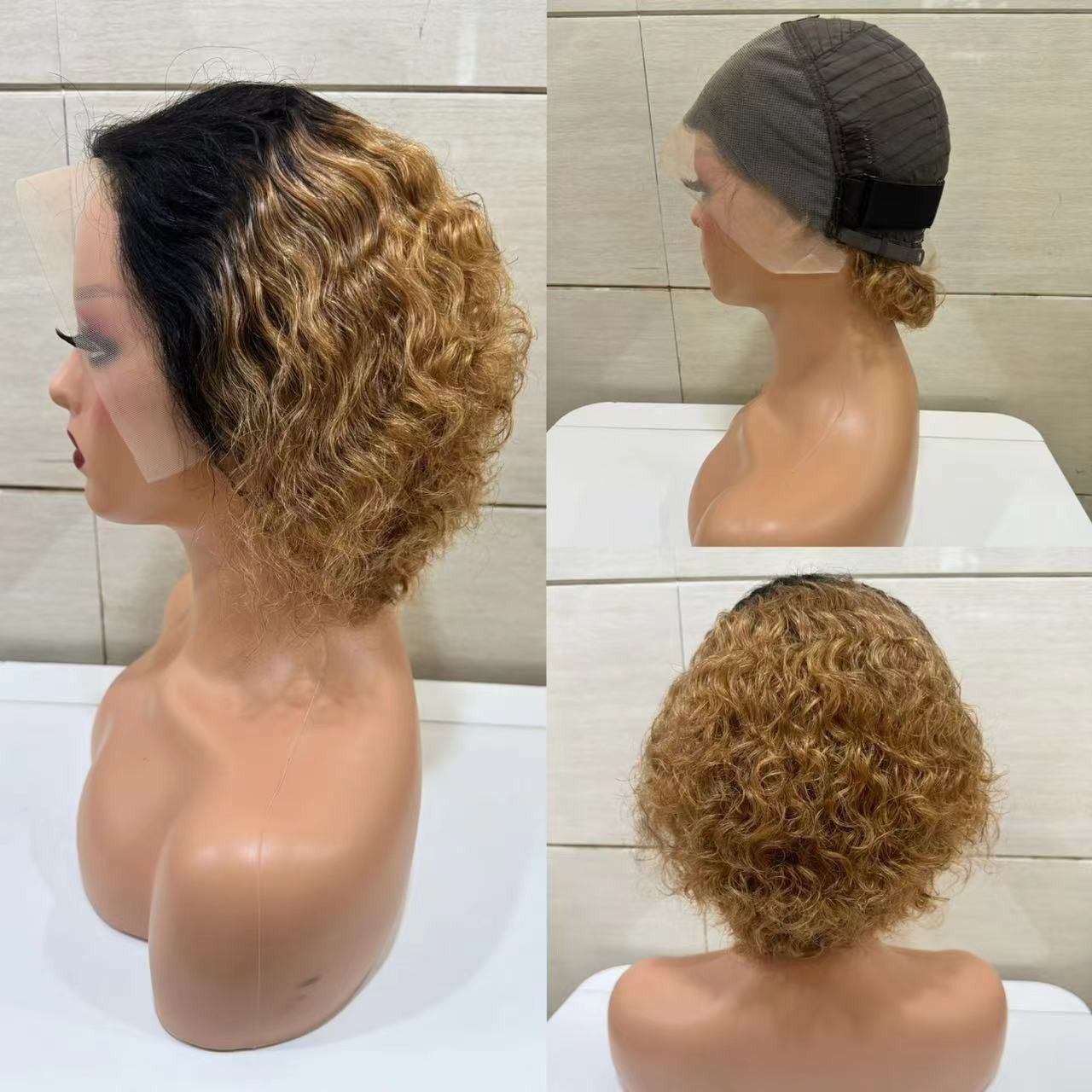 13*4frontal Braided Lace Wig Afro Curly 100% human hair