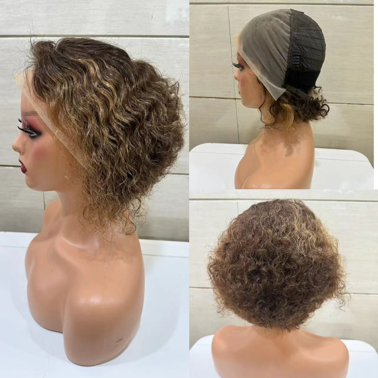 13*4frontal Braided Lace Wig Afro Curly 100% human hair