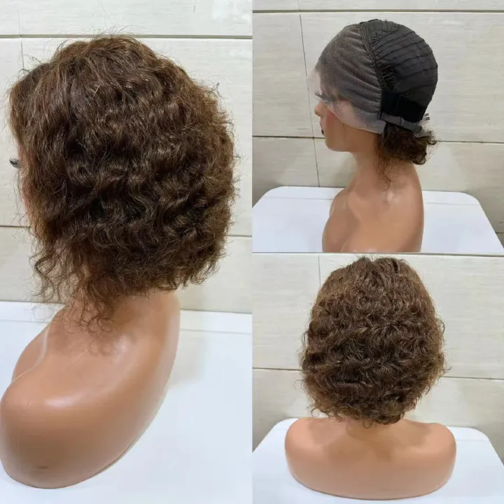 13*4frontal Braided Lace Wig Afro Curly 100% human hair