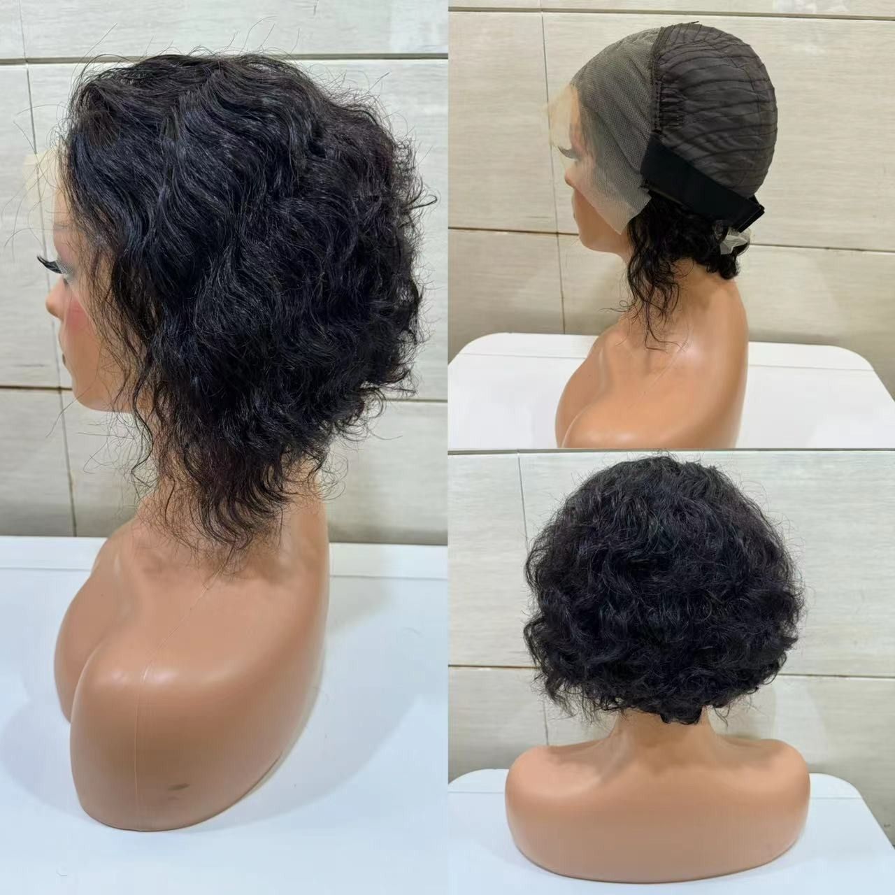 13*4frontal Braided Lace Wig Afro Curly 100% human hair