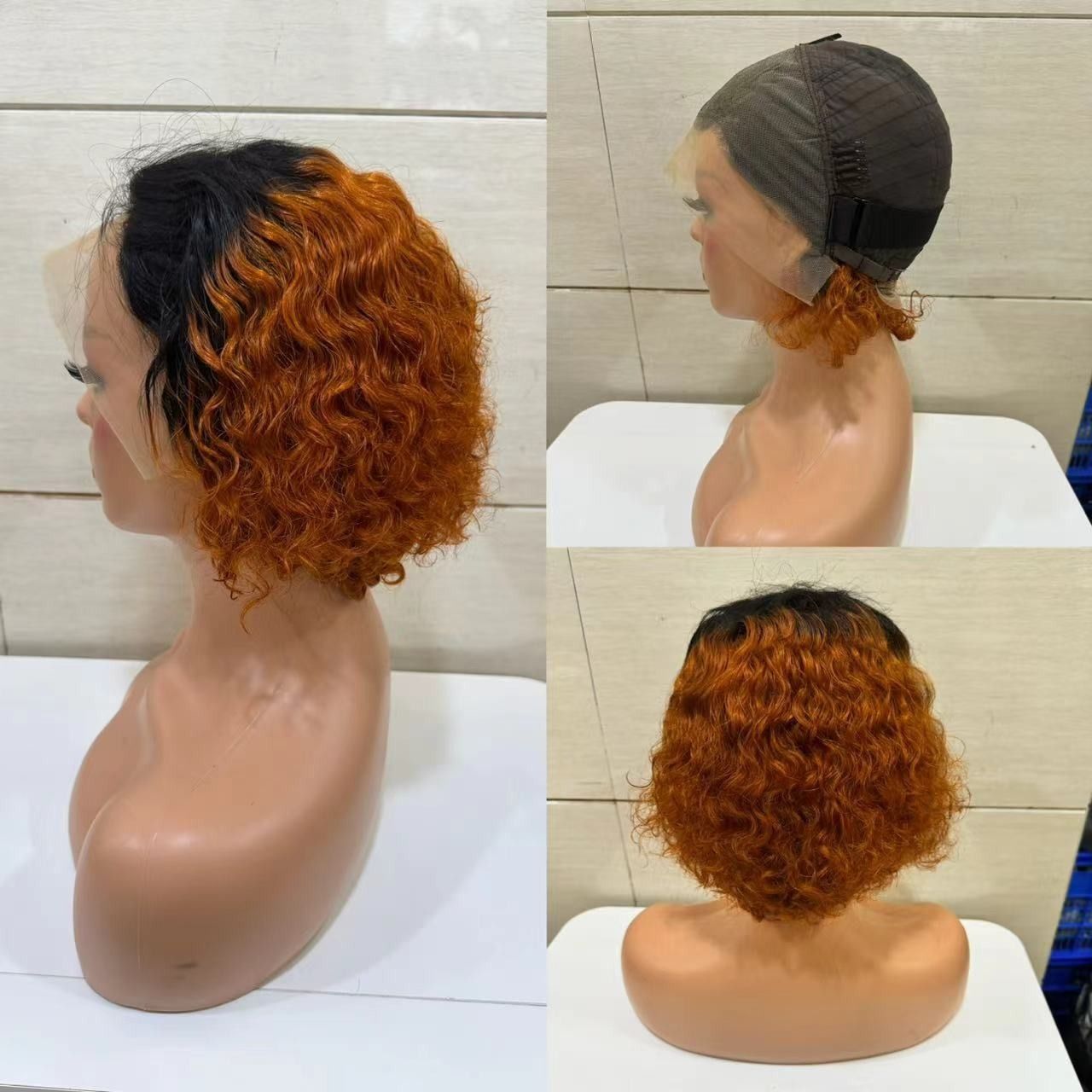 13*4frontal Braided Lace Wig Afro Curly 100% human hair