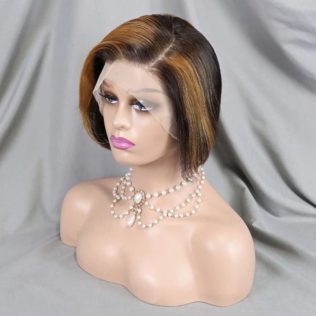 Colors wigs Pixie Cut Wig Short Bob Wigs 13*4 lace frontal  Human Hair
Wigs