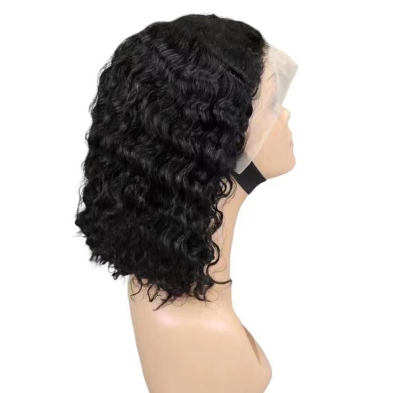 10A Indian Water Wave Bob 13*4 Frontal Human Hair Lace Wig