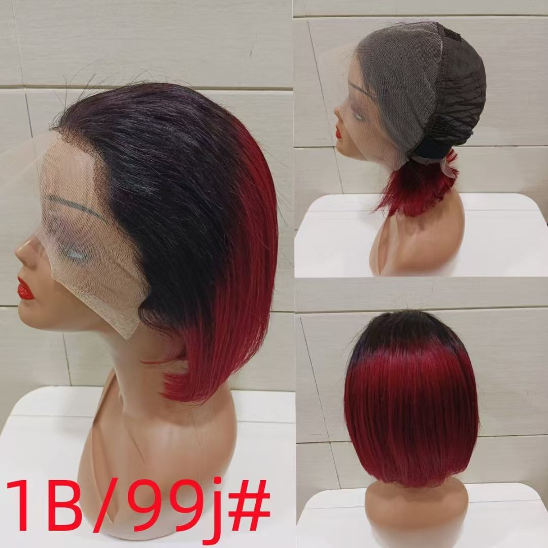 13*4 frontal straight bob 100% human hair wig cabelo available in a variety of colors