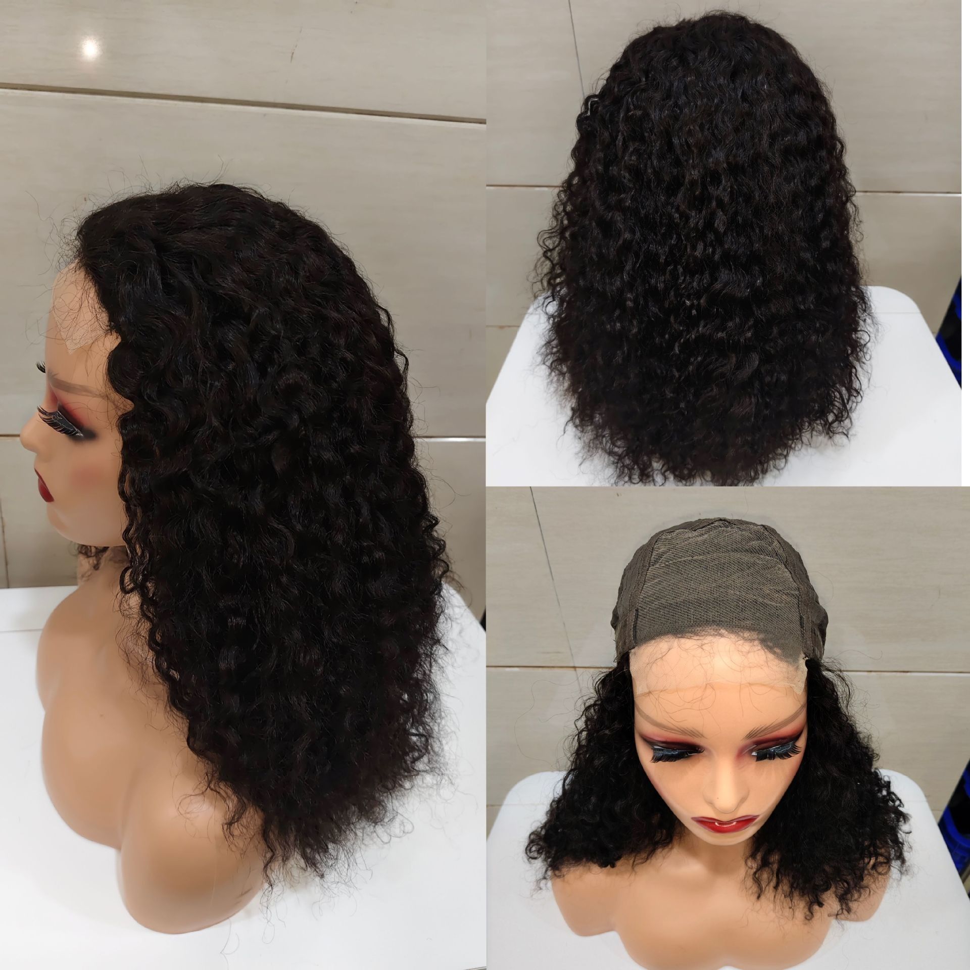 12A Double Drawn Human hair 4*4 Lace Curly Wig 250% density