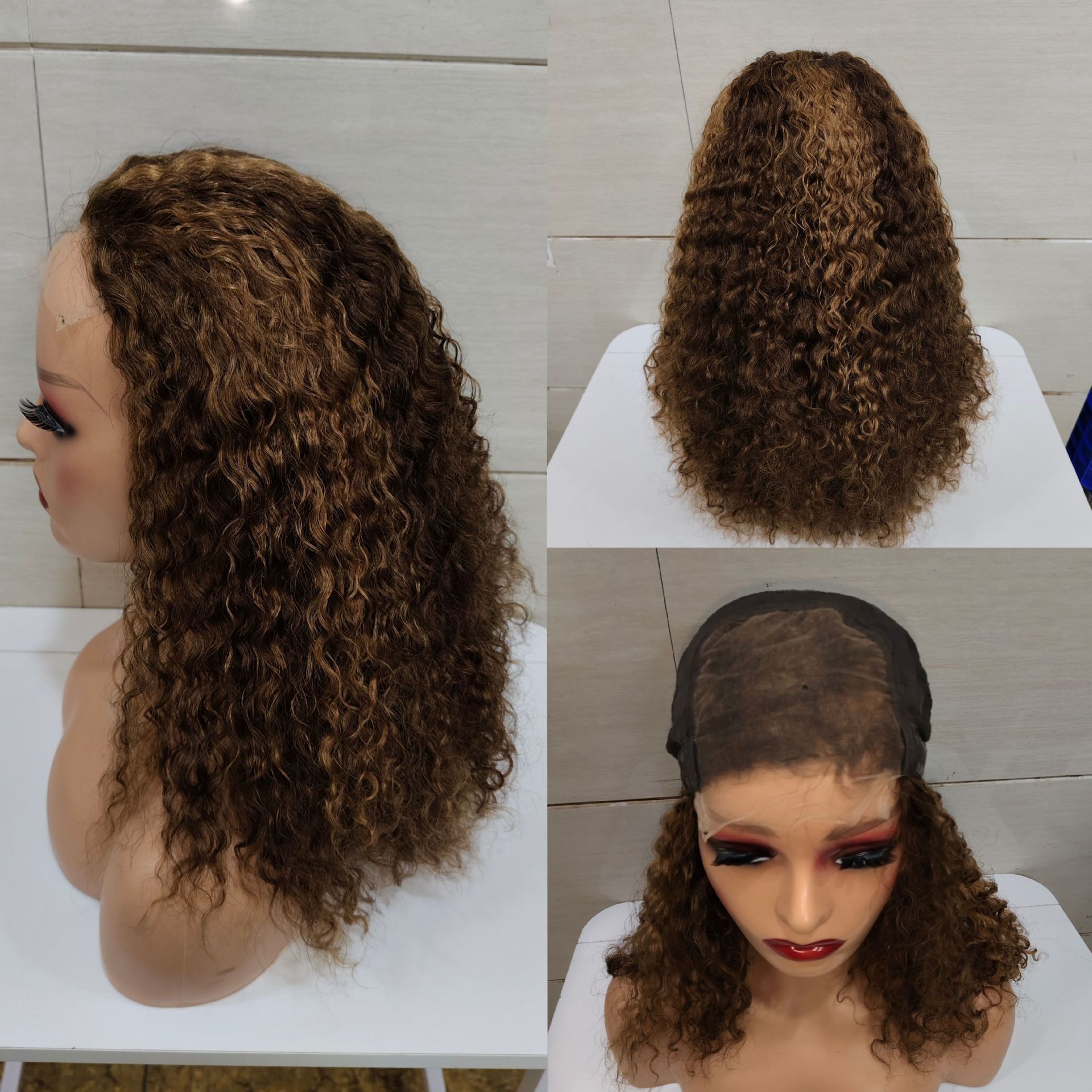12A Double Drawn Human hair 4*4 Lace Curly Wig 250% density