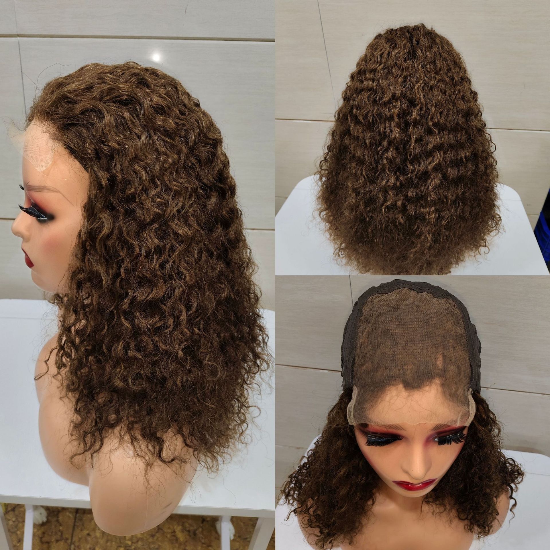 12A Double Drawn Human hair 4*4 Lace Curly Wig 250% density