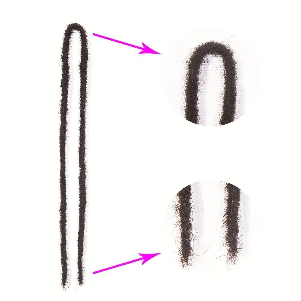 10 PCS 100% Real Human Hair Dreadlock Extensions 0.6cm Width Permanent Dread Extensions Double tail human hair dirty braids hand hook African reggae hip hop dirty braids Dreadloc