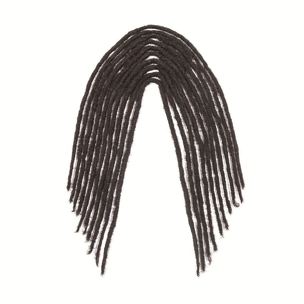 10 PCS 100% Real Human Hair Dreadlock Extensions 0.6cm Width Permanent Dread Extensions Double tail human hair dirty braids hand hook African reggae hip hop dirty braids Dreadloc