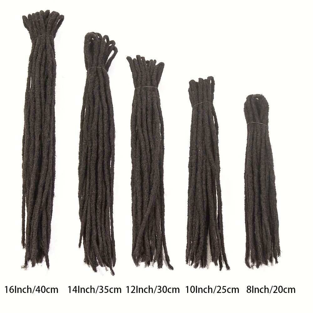 10 PCS 100% Real Human Hair Dreadlock Extensions 0.6cm Width Permanent Dread Extensions Double tail human hair dirty braids hand hook African reggae hip hop dirty braids Dreadloc