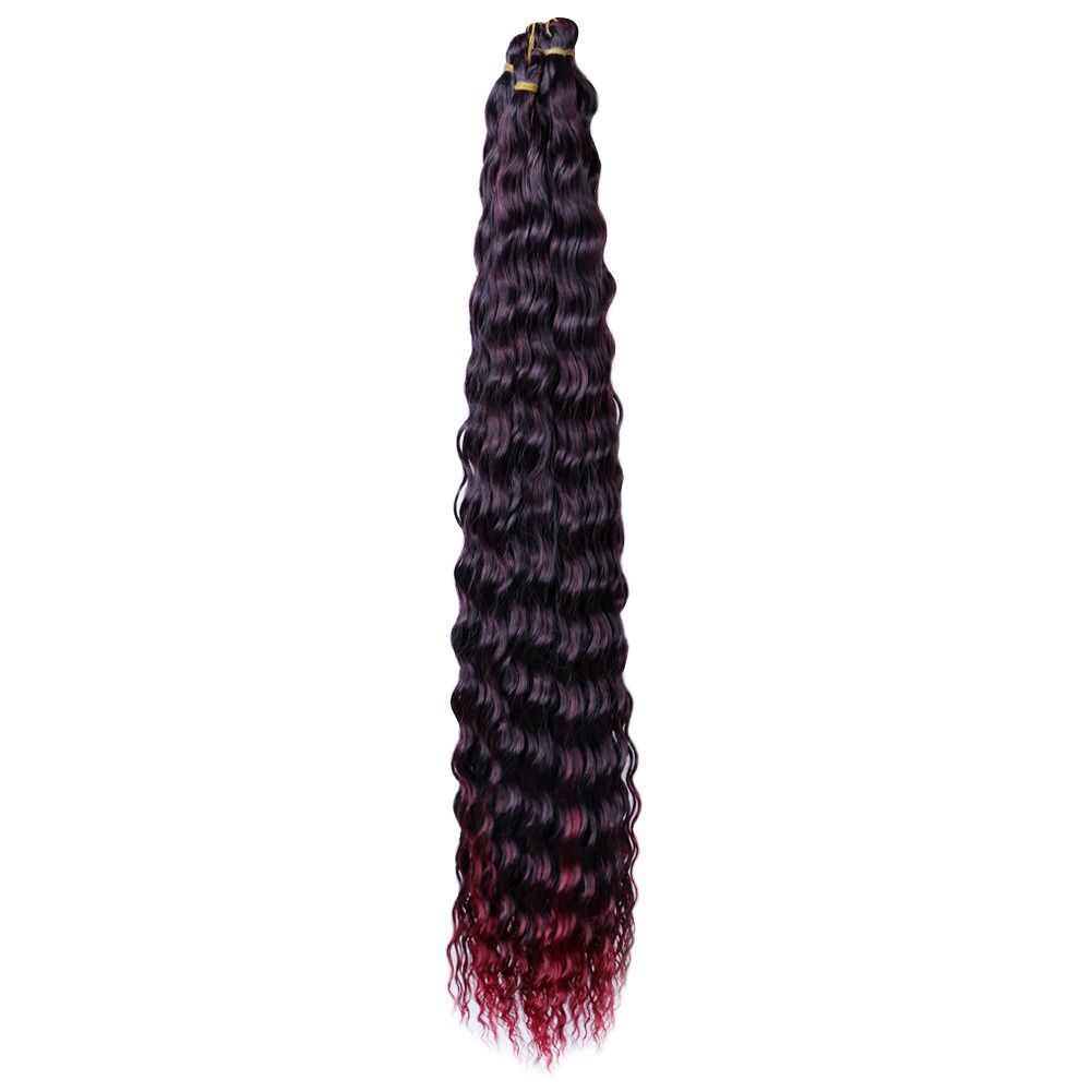 Synthetic hair Goddess Faux Locs Straight Gypsy Locs Crochet Hair 3 Tone Ombre Crochet Braids Dreadlocks Pre-Looped Synthetic Hair Extensions 1 Pack