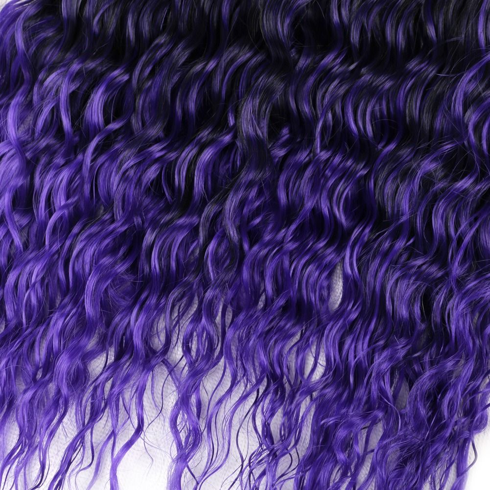 Synthetic hair Goddess Faux Locs Straight Gypsy Locs Crochet Hair 3 Tone Ombre Crochet Braids Dreadlocks Pre-Looped Synthetic Hair Extensions 1 Pack
