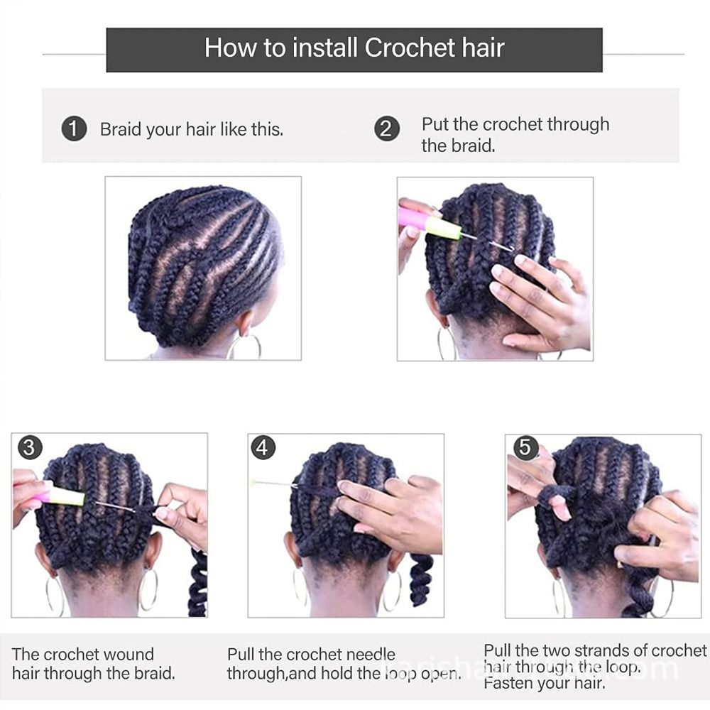 Synthetic hair Goddess Faux Locs Straight Gypsy Locs Crochet Hair 3 Tone Ombre Crochet Braids Dreadlocks Pre-Looped Synthetic Hair Extensions 1 Pack