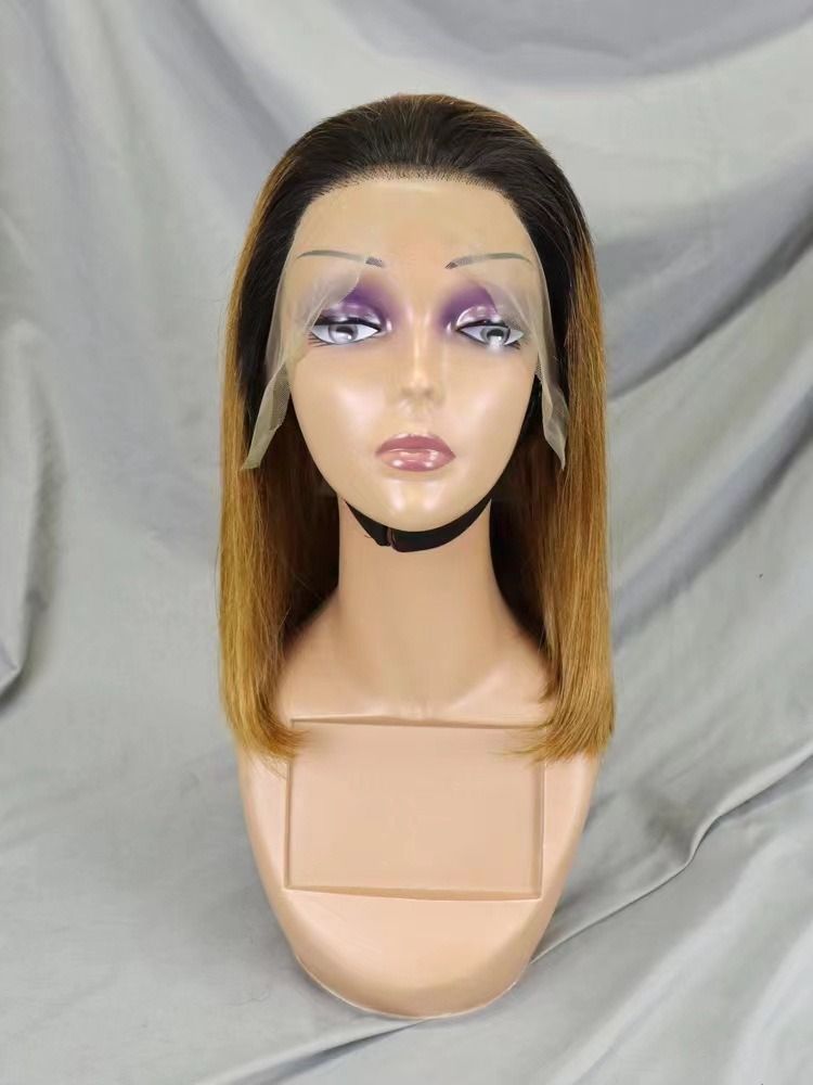 10A Human Hair Bob 1B/30 Color 13*4 Frontal Lace Wig Indian