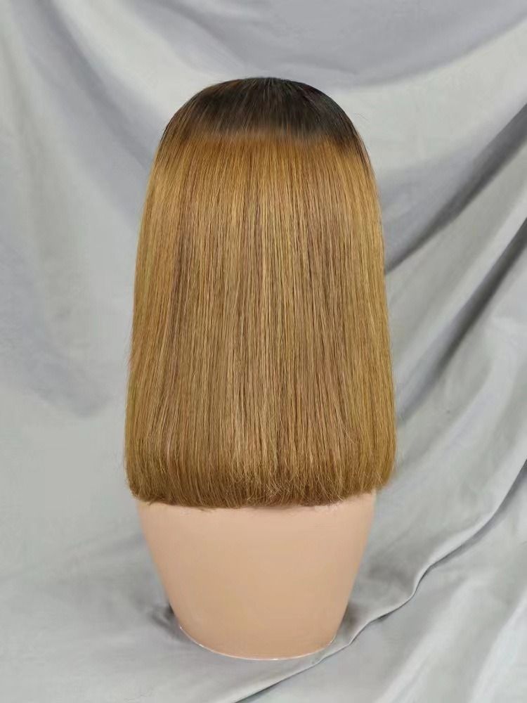 10A Human Hair Bob 1B/30 Color 13*4 Frontal Lace Wig Indian