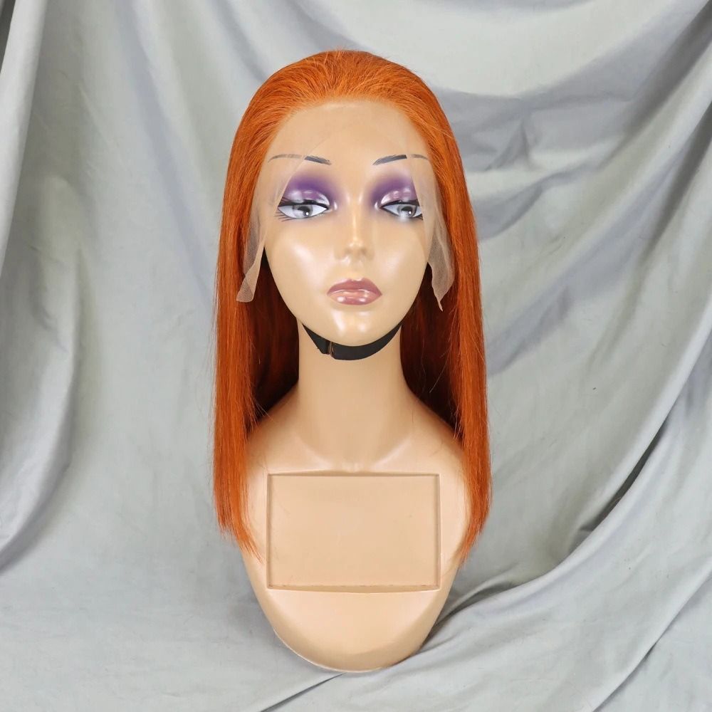 Straight Lace Frontal Wig Short Bob 350# Human Hair