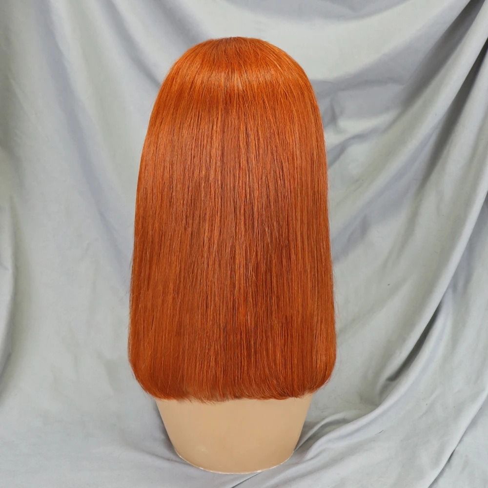 Straight Lace Frontal Wig Short Bob 350# Human Hair