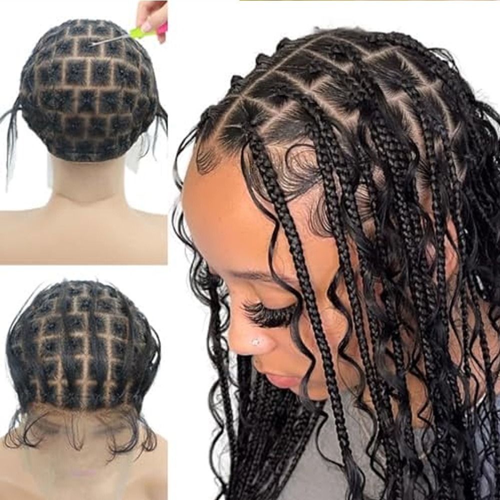 African wig dirty braids full lace mesh cap Full lace wig cap crochet hair full head cap