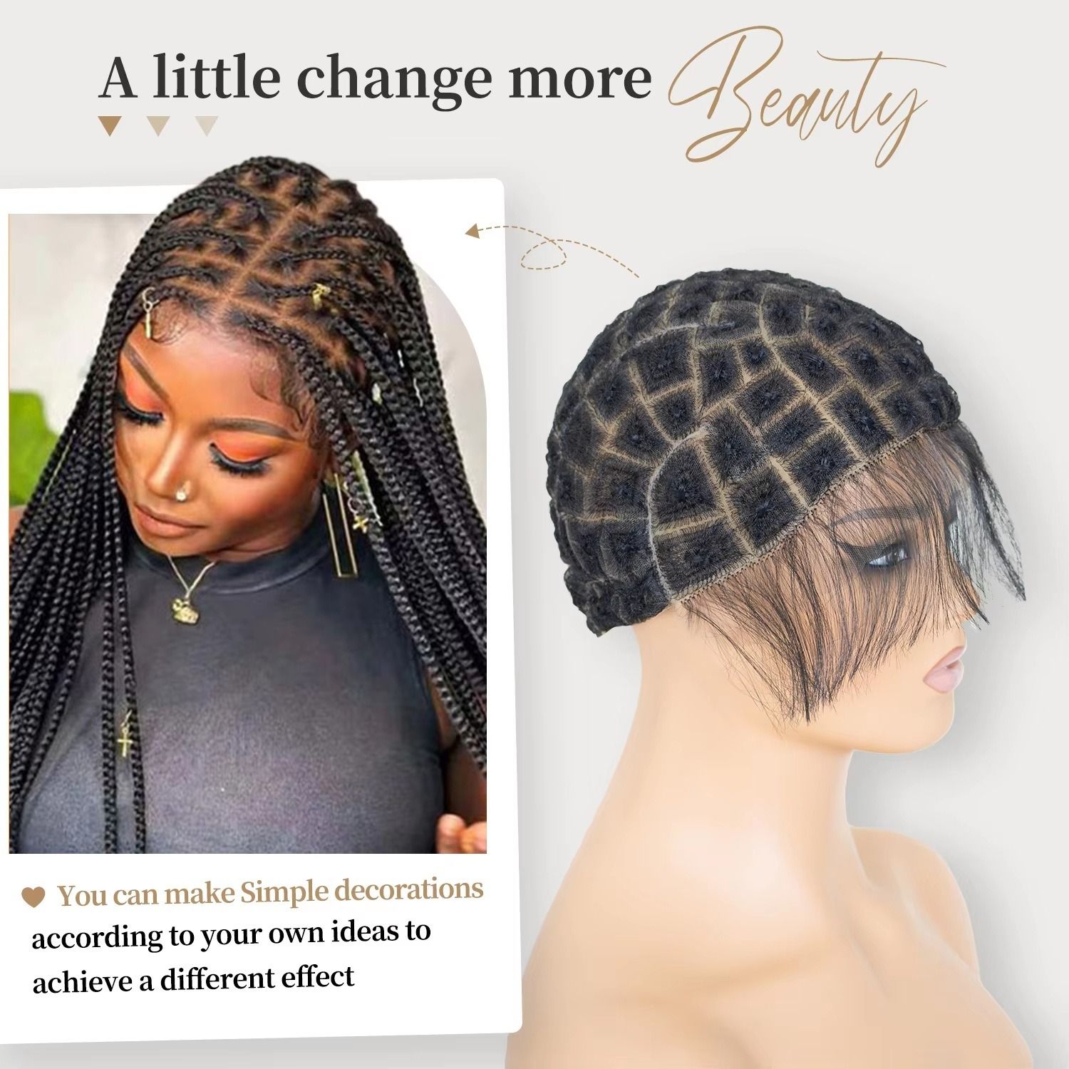 African wig dirty braids full lace mesh cap Full lace wig cap crochet hair full head cap