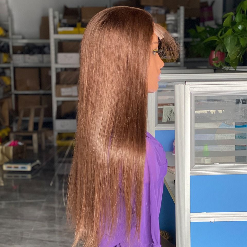 180Density Straight 4*4 lace closure wig human hair wigs 20 inch