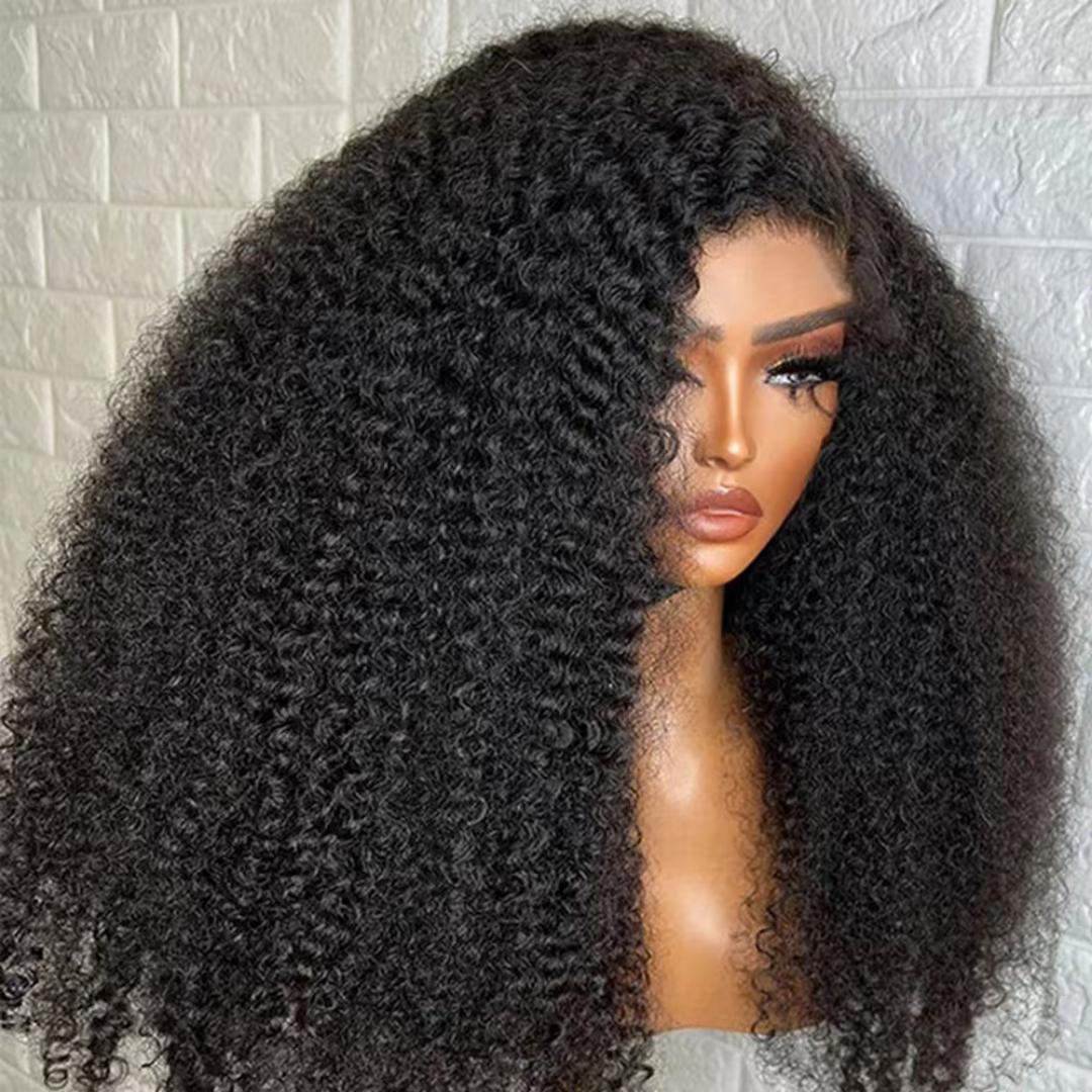 10grade 13*4 frontal Kinky curly Wig 100%Human hair  300%density