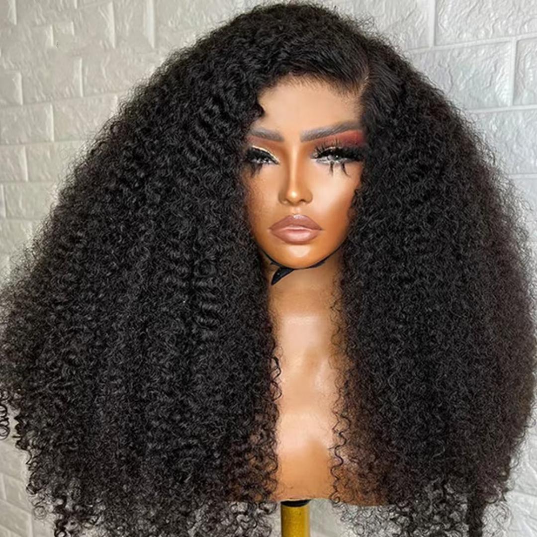 10grade 13*4 frontal Kinky curly Wig 100%Human hair  300%density