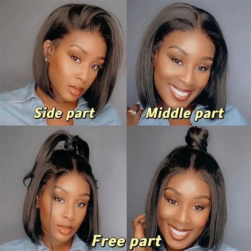 13*4frontal 7inch straight Bob 100%human hair