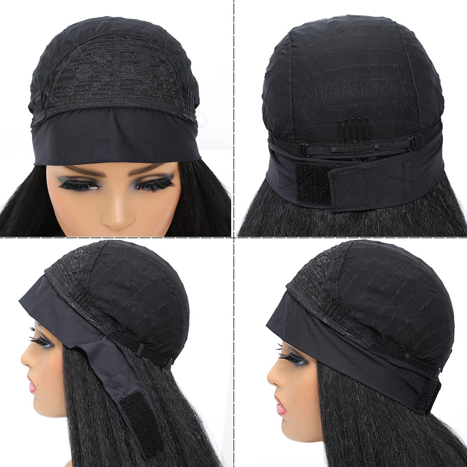 Yaki Straight Ice Silk Headband Wig – Glueless, Soft & Natural Headscarf Afro Wigs For Black Women 18-32inch