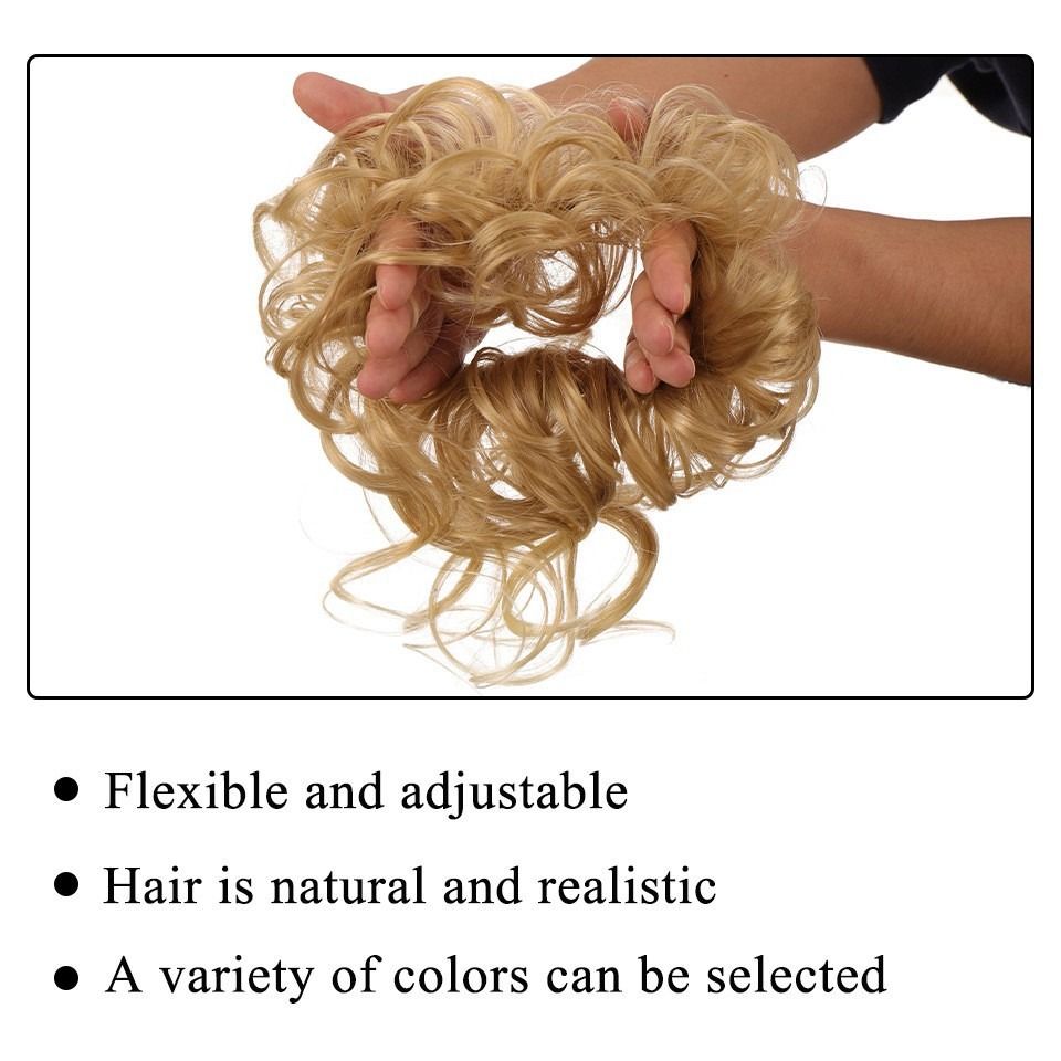 Long Beard Hair Bun Flower Bud High-Temperature Fiber Hairpiece Messy Bun Headpiece