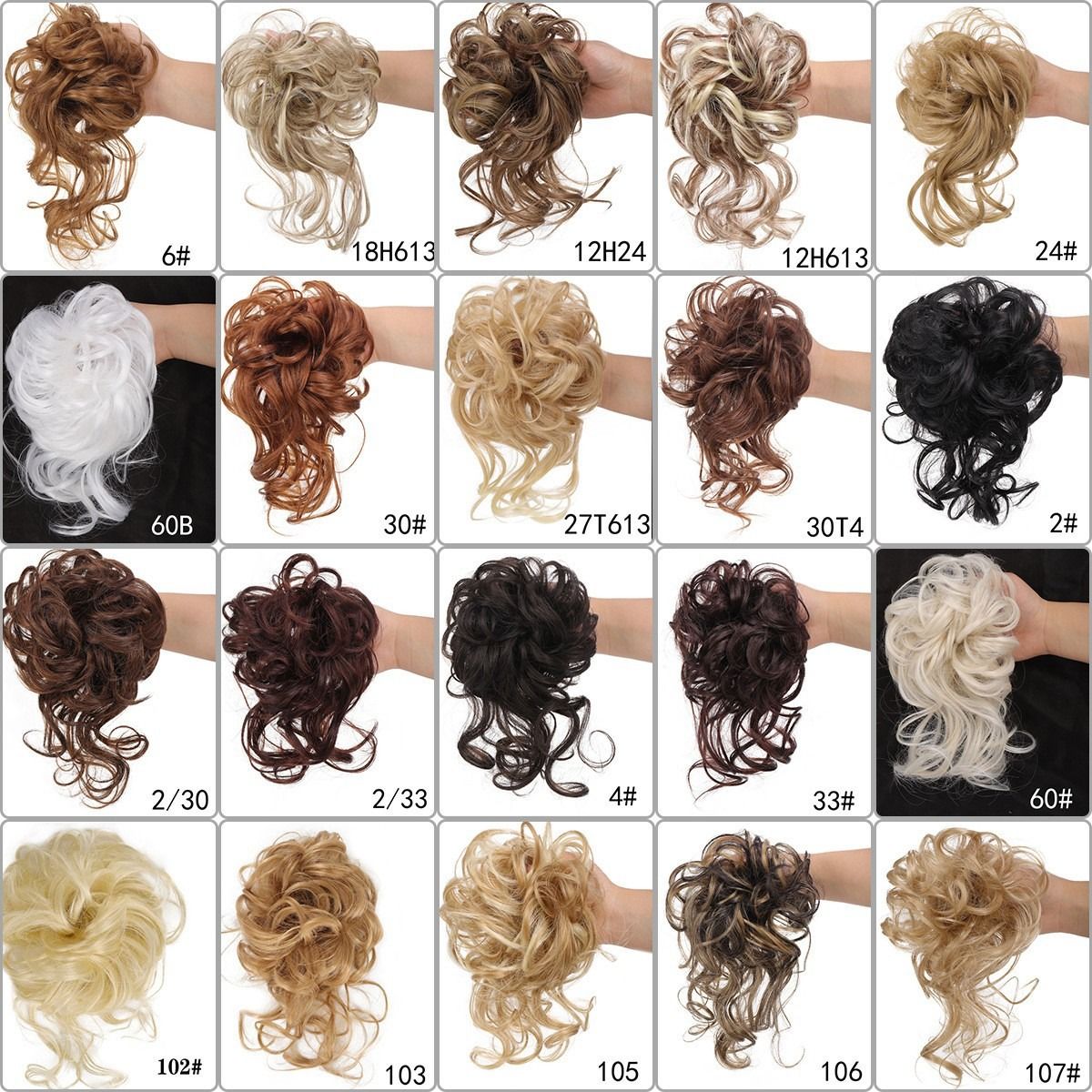 Long Beard Hair Bun Flower Bud High-Temperature Fiber Hairpiece Messy Bun Headpiece