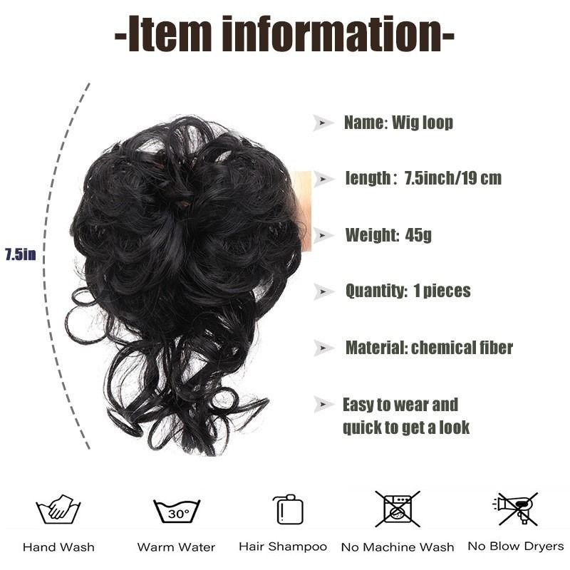 Long Beard Hair Bun Flower Bud High-Temperature Fiber Hairpiece Messy Bun Headpiece