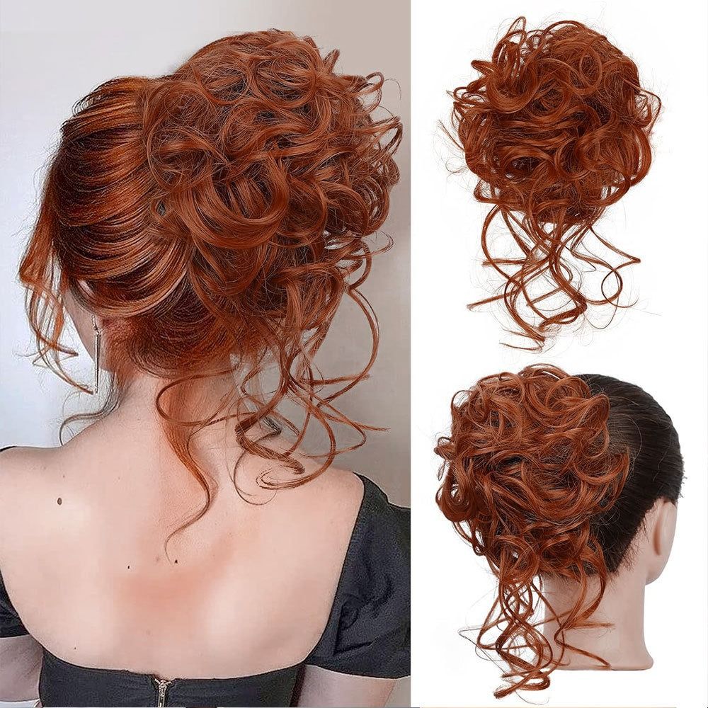 Long Beard Hair Bun Flower Bud High-Temperature Fiber Hairpiece Messy Bun Headpiece