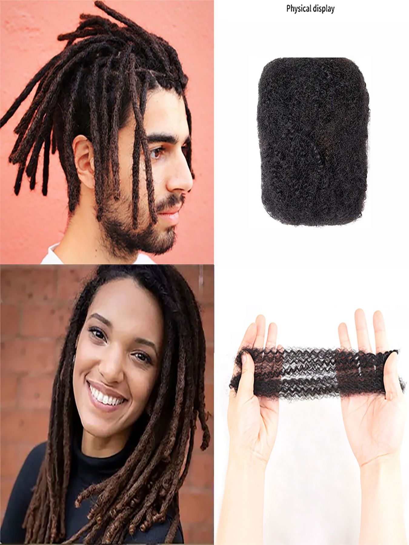 AFRO KINKY BULK Human Hair Extension Black Color 32g Net Weight 10 inch 12inch