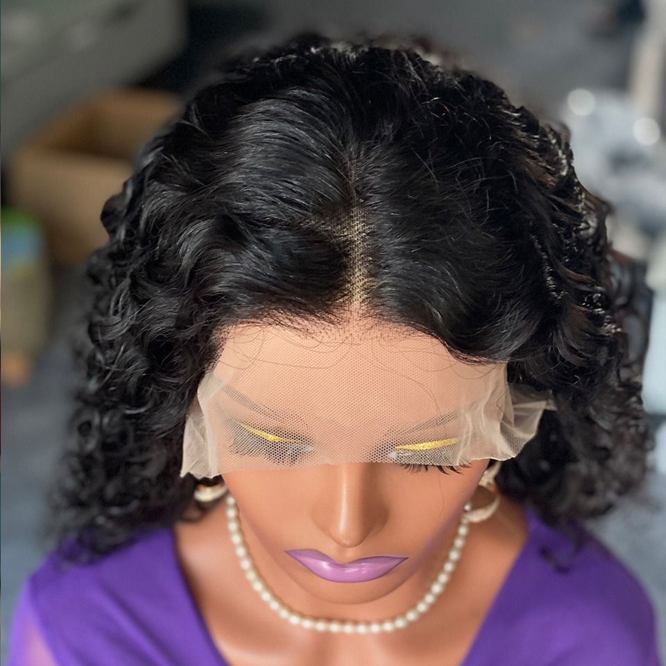 Promotion WaterWave Bleached Pre-plucked with baby hair natural hairline wig