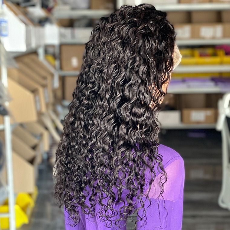 Promotion WaterWave Bleached Pre-plucked with baby hair natural hairline wig